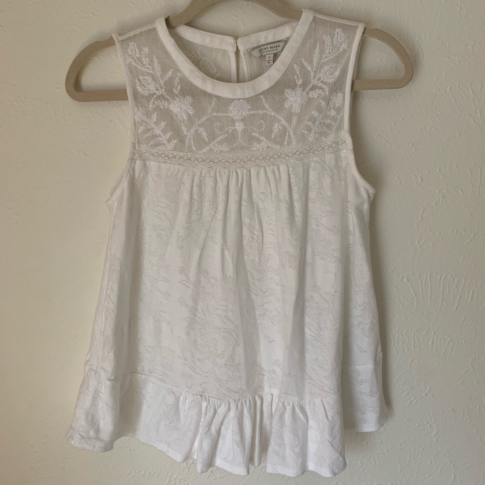 White Lucky Brand Tank